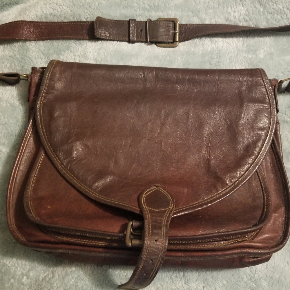 Brown Leather Laptop Bag